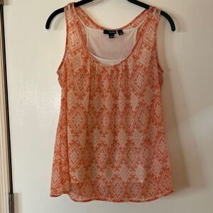 a.n.a Coral Geometric Tank Top